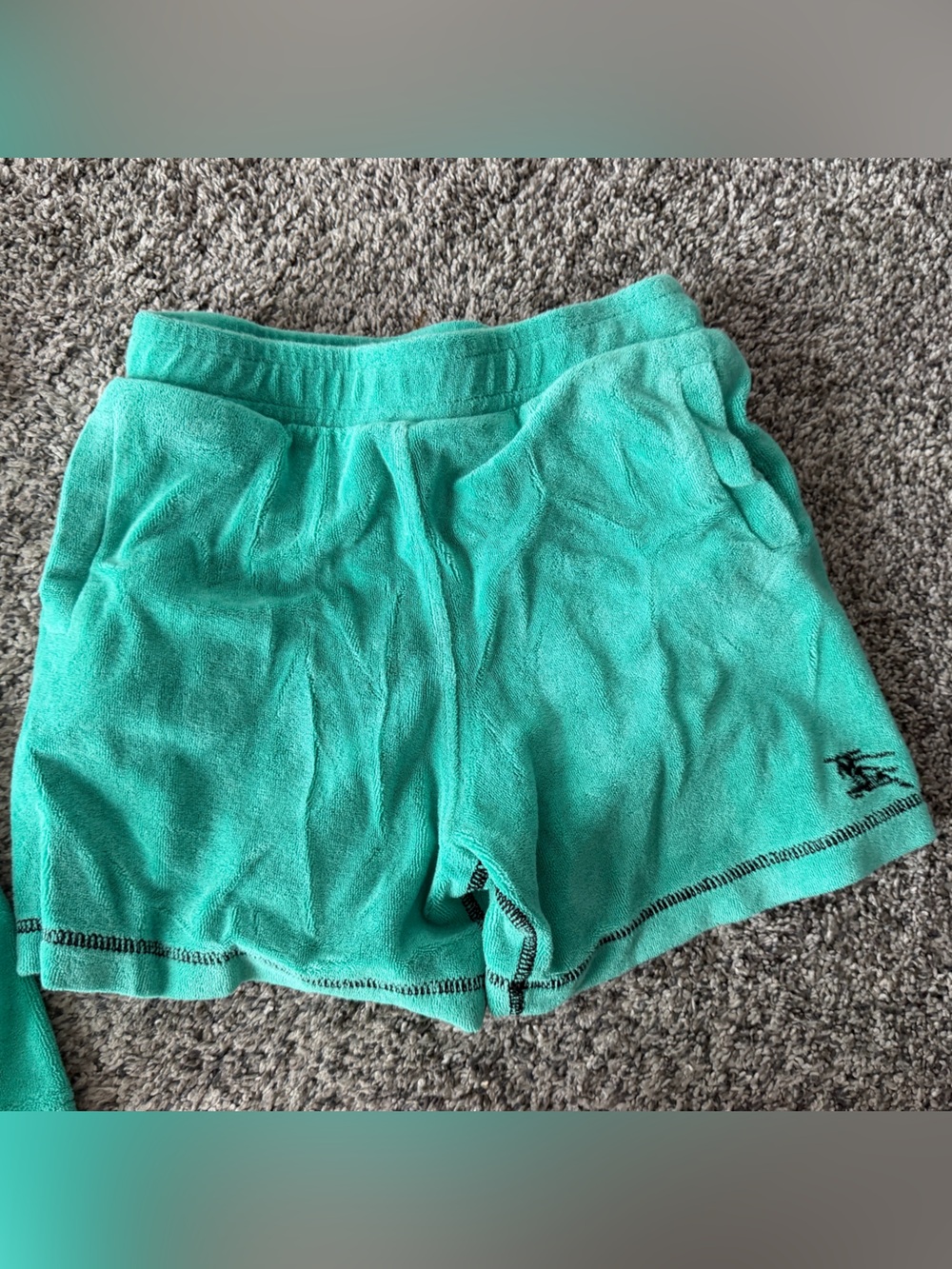 Burberry Aqua Green Terry Cloth Shorts